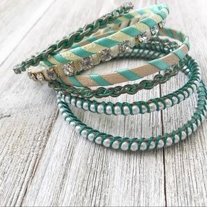 Blue and Silver Bangle Set